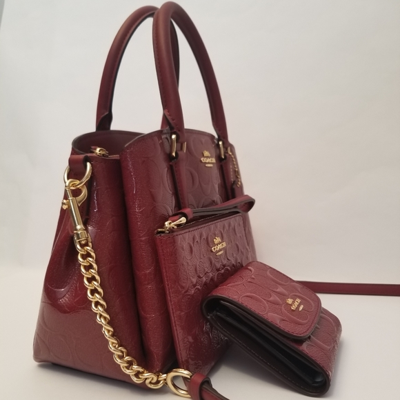 3PCS COACH SIGNATURE SET BAG + WRISTLET + WALLET - Picture 11 of 14